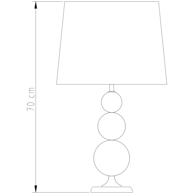 Abajur Golden Art 3 Bolas Metal Ø120x100x80mm Base Quadrada 720mm 1L E27 M700PI