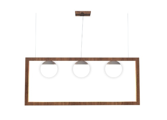Pendente Fox Lustres Madeira Orb 3L G9 400x900x150mm 947