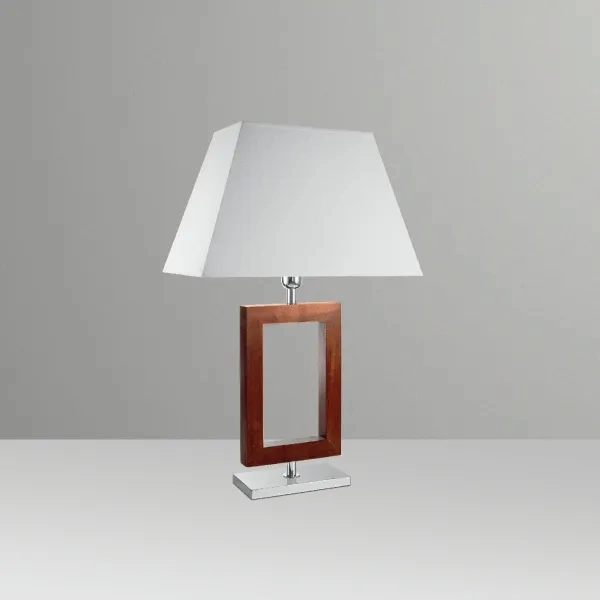 Abajur Golden Art Retângulo Latão e Madeira 660mm 1L E27 M634LTMA