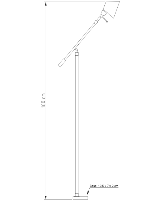 Coluna Golden Art Zull Articulada Base Retangular 1L G9 1600mm C786PI