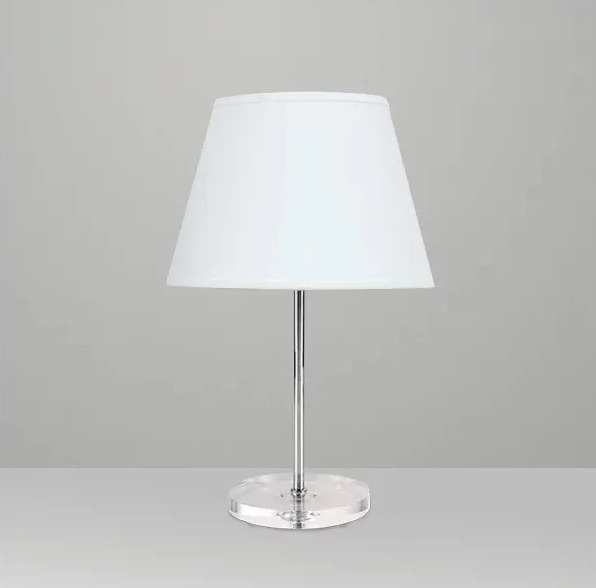 Abajur Golden Art Slim Cristal Palito Base Redonda Transparente 400mm 1L E27 M697LT