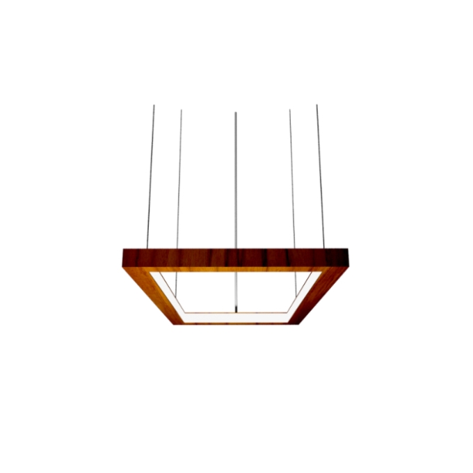 Pendente Fox Lustres Led Madeira Retangular 67 watts 3000K 600x1200x40mm 885
