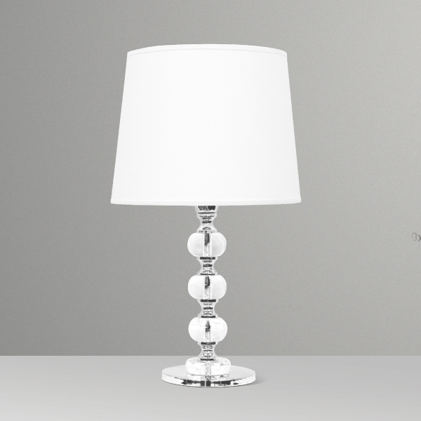 Abajur Golden Art 3 Bolas Lisas Latão e Acrílico Cristal 570mm 1L E27 M719LT