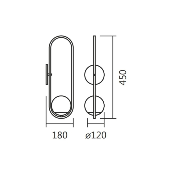 Arandela Spotline Pendulo 1L G9 260x160x130mm 777/1 