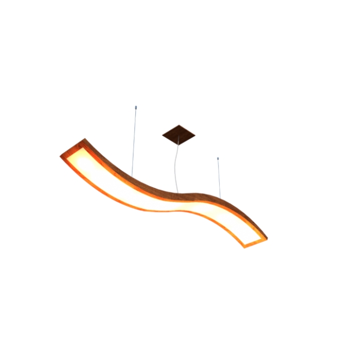 Pendente Fox Lustres Led Madeira Clean 64 watts 3000K 1600x200x180mm 750