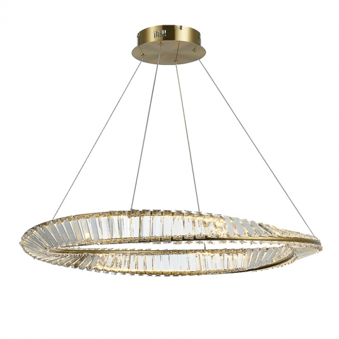 Pendente Bella Inis Dourado e Transparente 72 watts 3000K Ø800x80mm DW012S