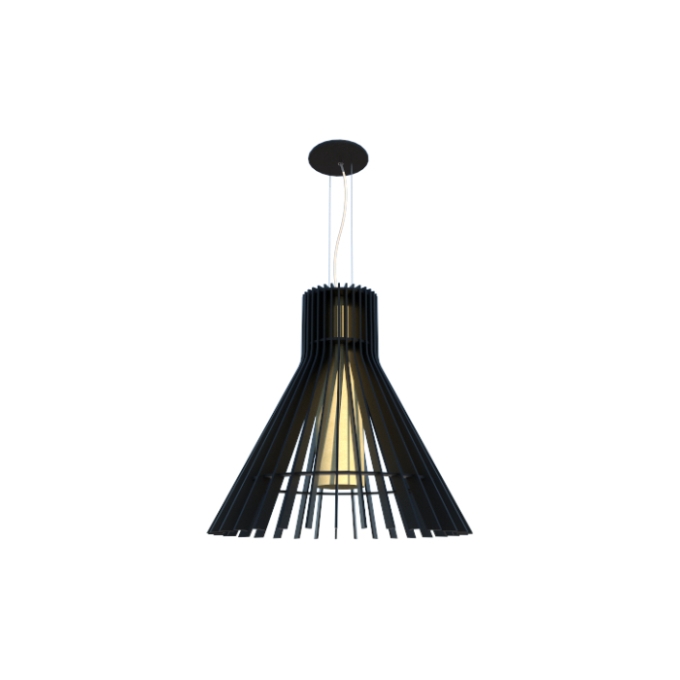 Pendente Fox Lustres Madeira Ripada 1L E27 Ø520x490mm L70