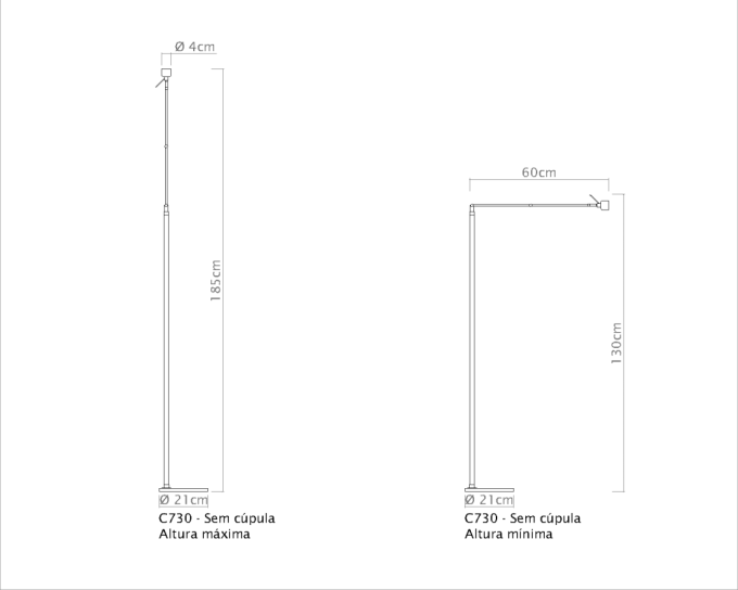 Coluna Golden Art Rebecca Articulada 1L E27 1650mm C730PI