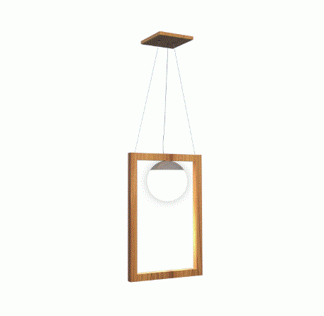 Pendente Fox Lustres Orb Madeira 1L G9 400x320x150mm 945