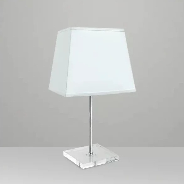 Abajur Golden Art Slim Cristal Palito Base Quadrada Transparente 410mm 1L E27 M698LT