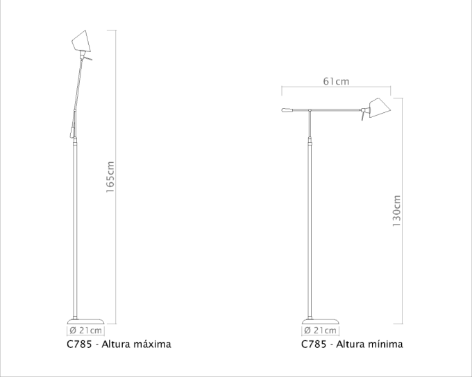 Coluna Golden Art Tamy Articulada 1L G9 1400mm C785PI