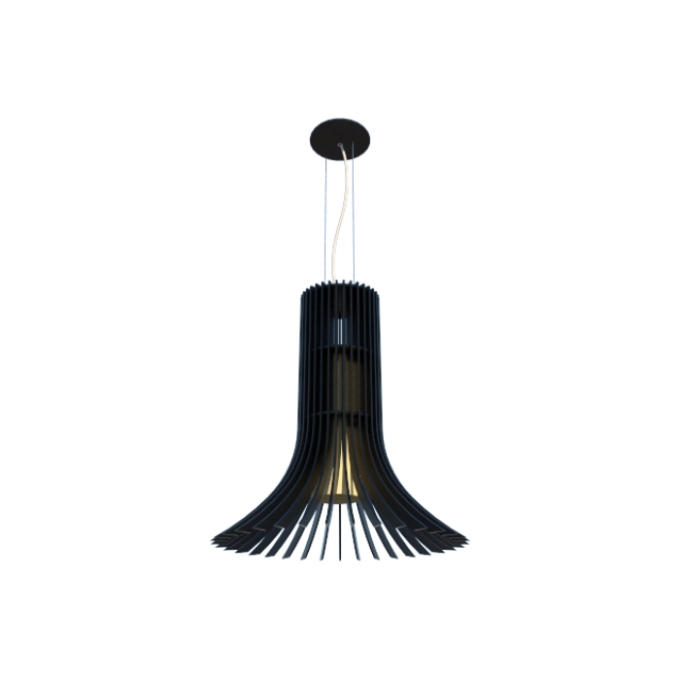 Pendente Fox Lustres Madeira Ripada 1L E27 Ø380x480mm L40