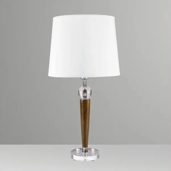 Abajur Golden Art Gaya 38 Latão e Detalhes em Madeira 600mm 1L E27 M721MD