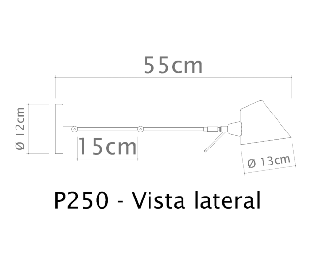 Arandela Golden Art Juliette Articulada 1L G9 Braço 550mm P250PI