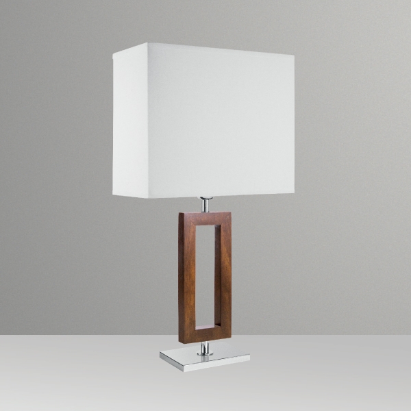 Abajur Golden Art Retângulo Latão e Madeira 600mm 1L E27 M631LTMA