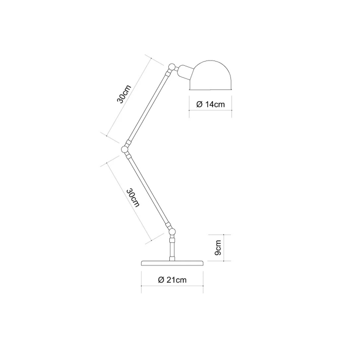 Abajur Golden Art Baboo 2 Articulações Braço de 300mm 1L E27 700mm M1060-30-207PI