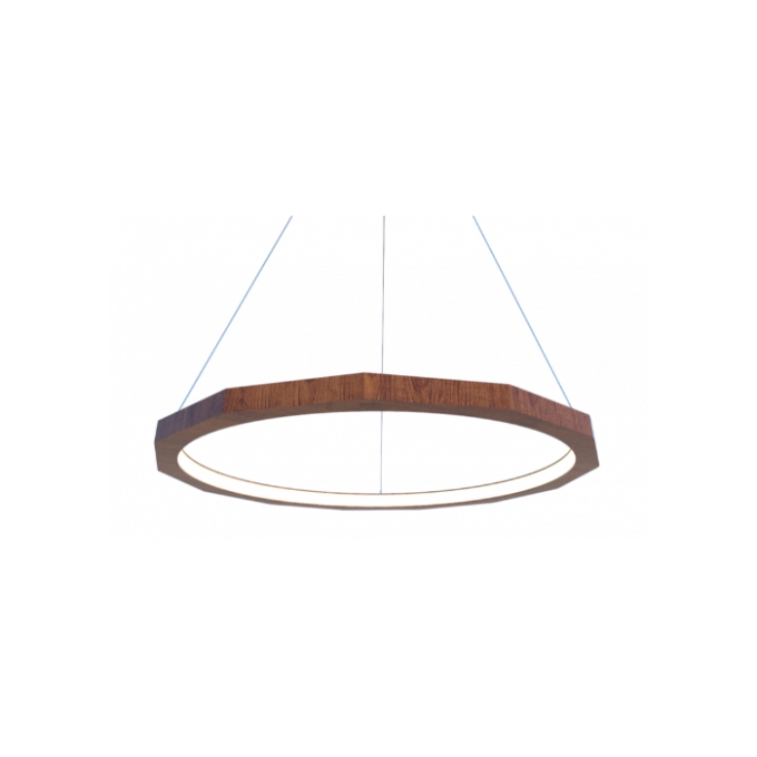 Pendente Fox Lustres Led Madeira 24 watts 3000K Ø400x40x40mm 920
