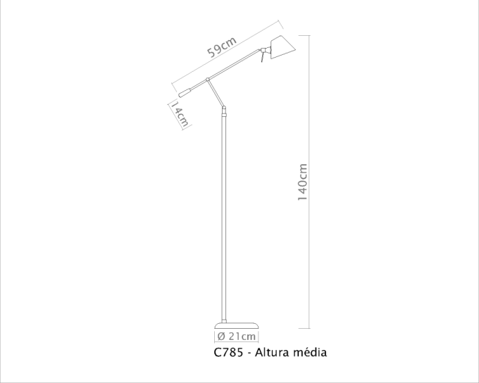 Coluna Golden Art Tamy Articulada 1L G9 1400mm C785PI