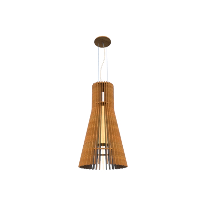 Pendente Fox Lustres Madeira Ripada 1L E27 Ø350x480mm L180