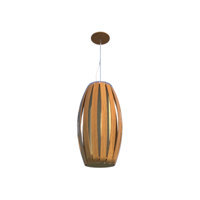 Pendente Fox Lustres Madeira Barril 1L E27 Ø220x430mm A90-2
