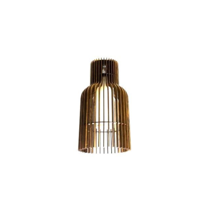Pendente Fox Lustres Madeira Ripada 1L E27 Ø260x500mm L200