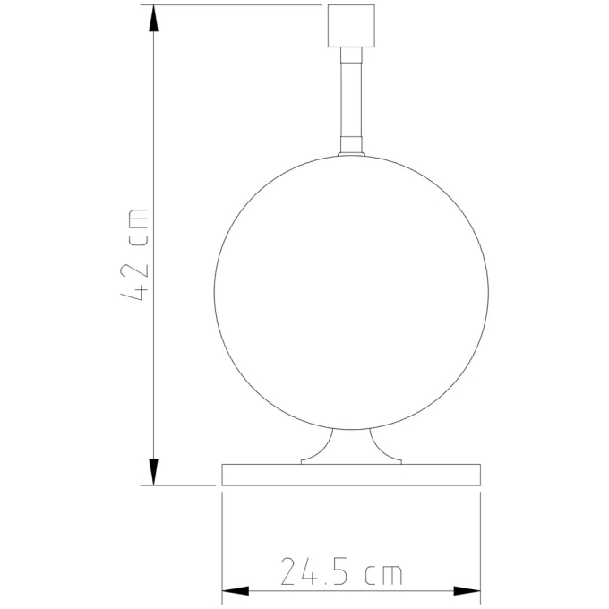 Abajur Golden Art 1 Bola Metal Ø200mm Base Quadrada 690mm 1L E27 M705PI