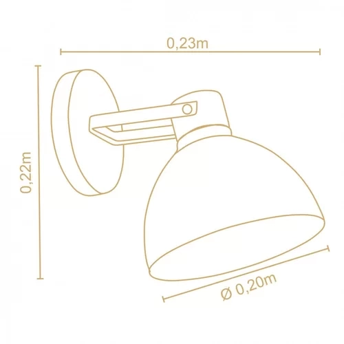 Arandela Madelustre Viena Madeira Castanho e Metal 1L E27 220x200mm 3089
