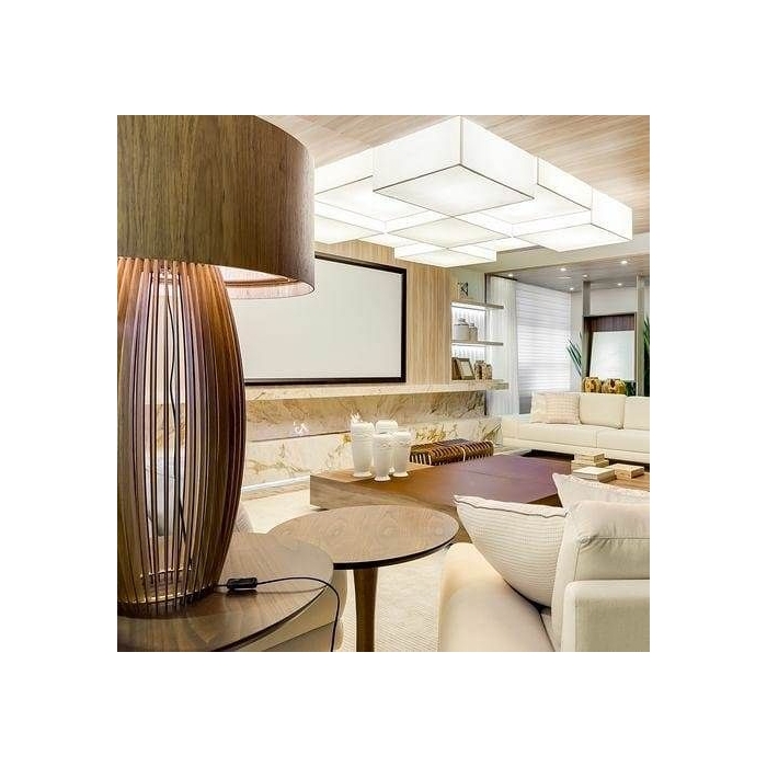 Abajur Fox Lustres Barril Madeira 1L E27 Ø650x970mm 5303M