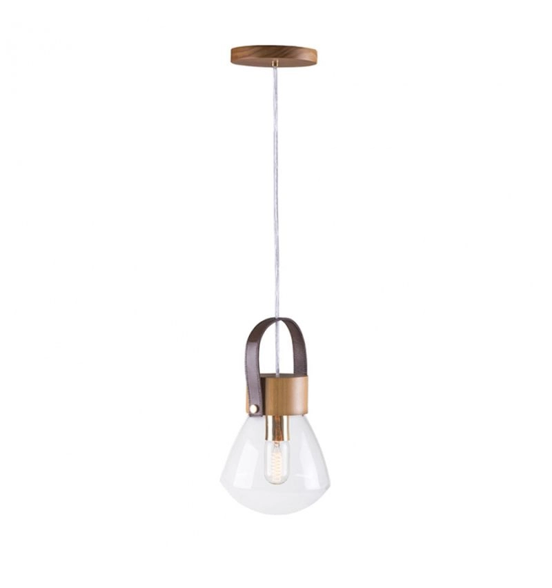 Pendente Madelustre Lampadari Pequeno Madeira Castanho 1L E27 Ø190mm 2834CT/94