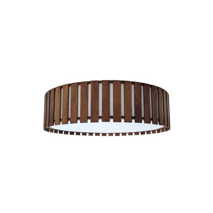 Plafon Fox Lustres Ripado Madeira e Acrílico 4L E27 Ø500x150mm P13