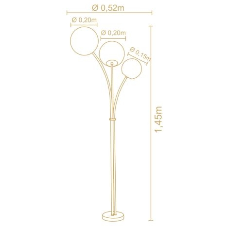 Poste de Jardim Madelustre Fiore Metal e Vidro Leitoso 3L G9 1450mm 3218/3