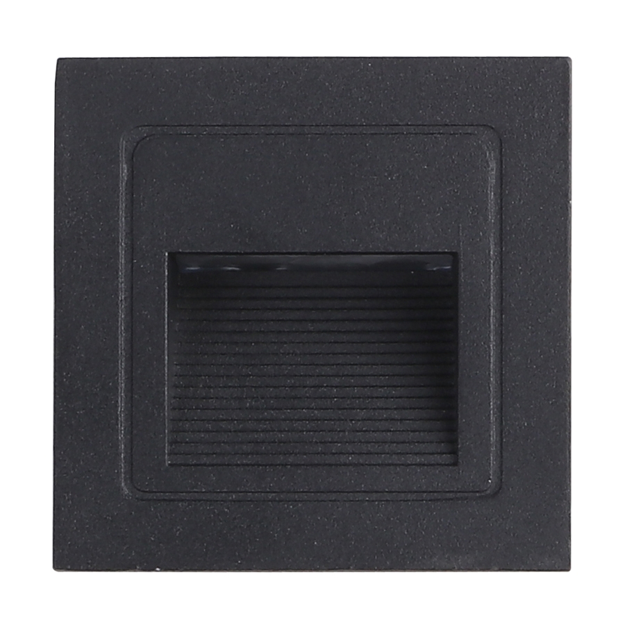 Balizador de Parede Nordecor Linder Preto 3 watts IP65 3000K Bivolt 85x85x50mm 2446