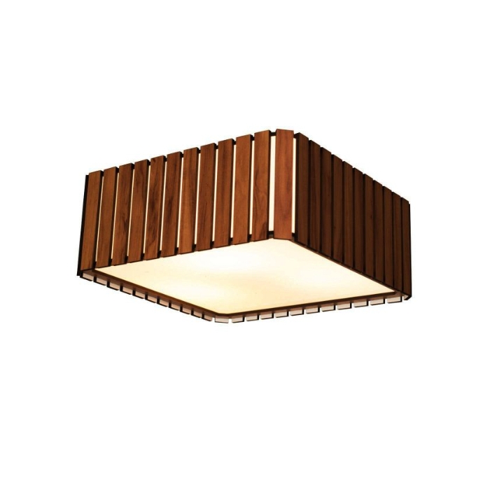 Plafon Fox Lustres Ripada Madeira e Acrílico 2L E27 160x300x300mm P44