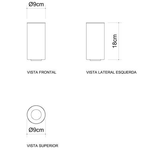 Arandela Golden Art Tubo de Vidro Ø90x310mm 1L E27 340mm P358-31PI