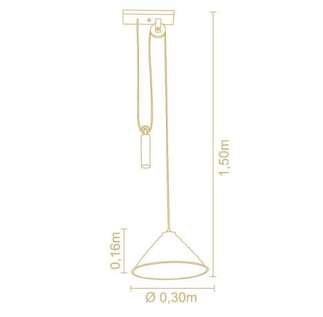 Pendente Madelustre Celeiro Madeira Castanho e Metal Preto 1L E27 Ø300mm 3259