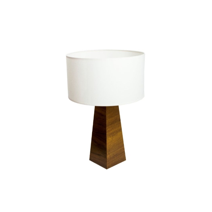 Abajur Fox Lustres Facetado Madeira 1L E27 Ø400x600mm 5312