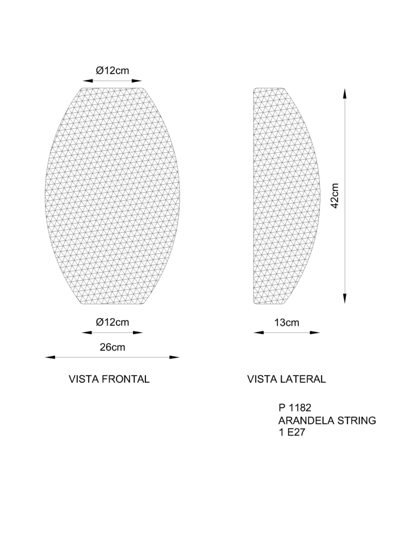 Arandela Golden Art String Meia Cara Barbante Resinado 1L E27 420x130mm P1182