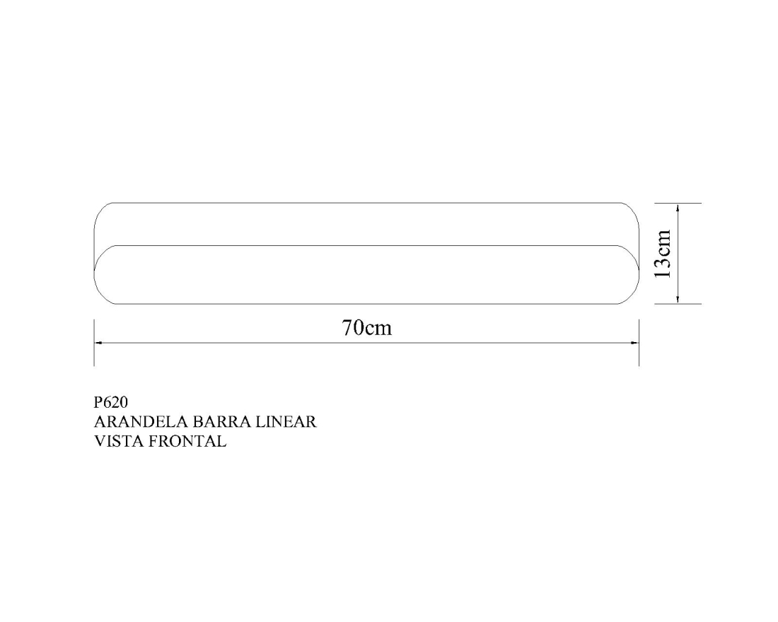 Arandela Golden Art Barra Linear TuboLed 1L T8 700mm P620-70PI