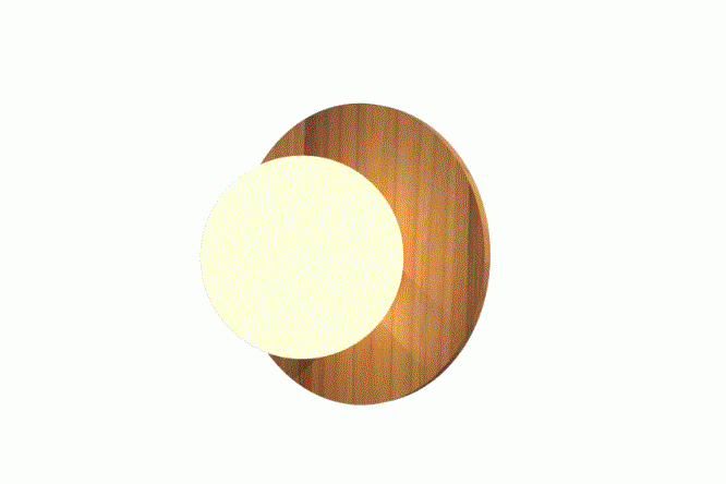 Arandela Fox Lustres Orb Madeira e Vidro 1L G9 Ø300x130mm AR81
