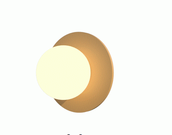 Arandela Fox Lustres Orb Madeira e Vidro 1L G9 Ø300x130mm AR81