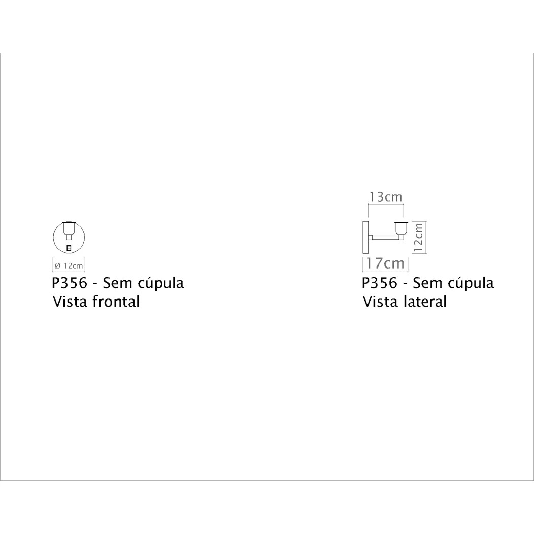 Arandela Golden Art Braço Reto Cúpula Tecido 1L E27 290x200mm P356PI