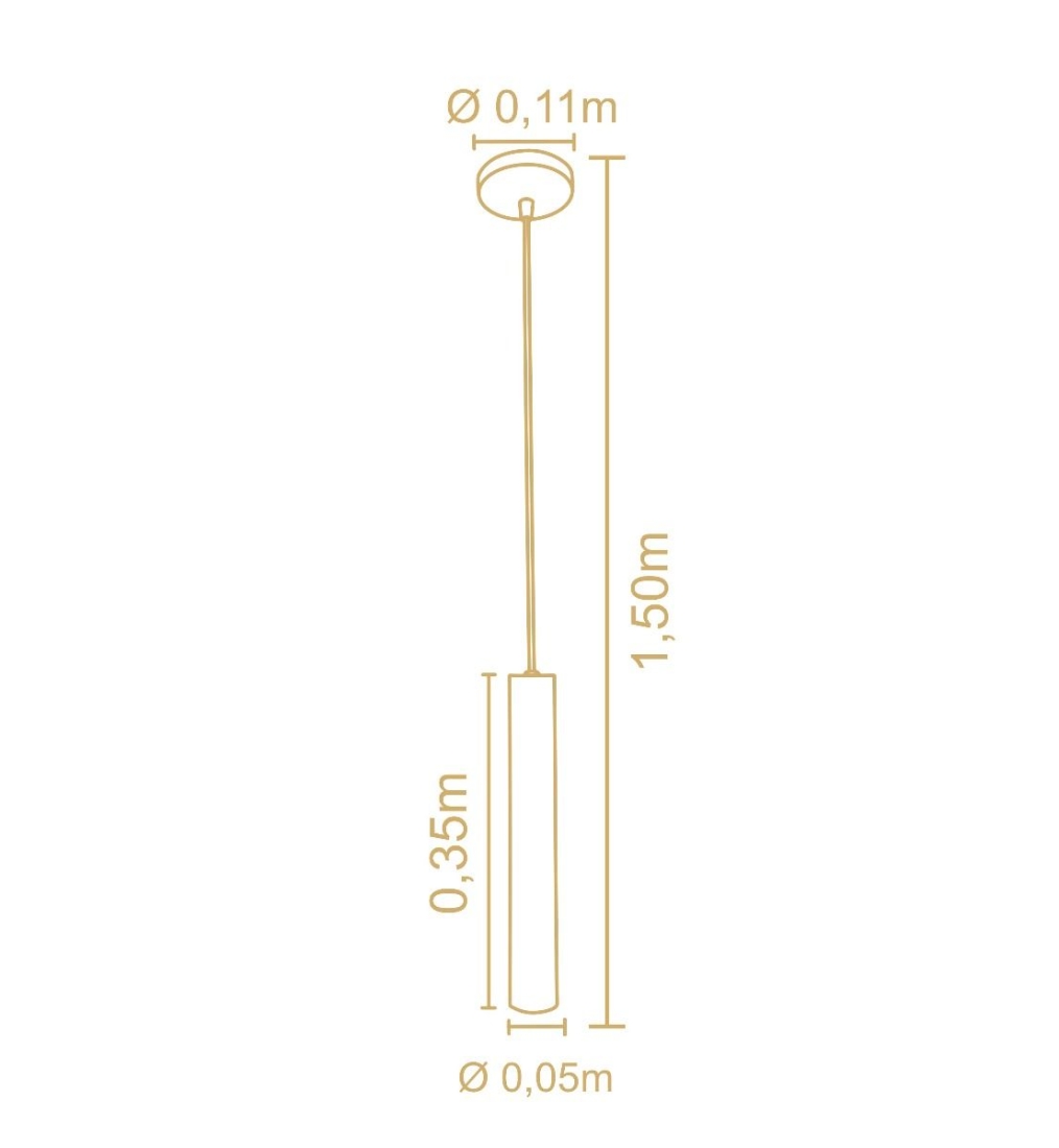 Pendente Madelustre Point Madeira 1L Mini Dicróica 350mm 3273