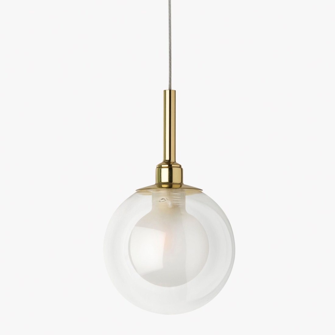 Pendente Golden Art Pi Bola Dupla Transparente Amassada Ø120mm 1L G9 T2851LT