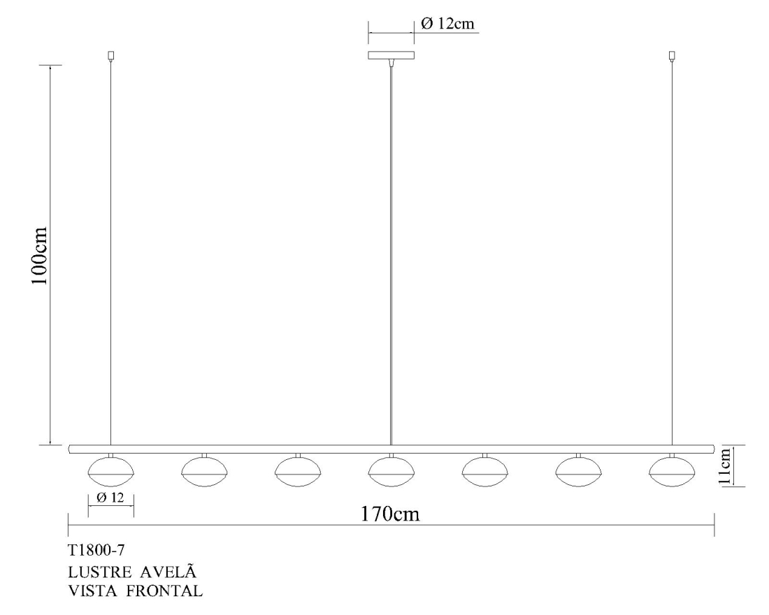 Pendente Golden Art Escriba Vertical 3L E27 980mm T1810V-3PI