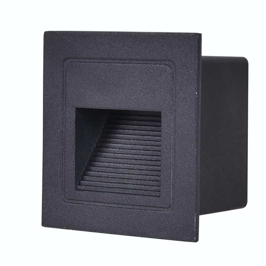 Balizador de Parede Nordecor Linder Preto 3 watts IP65 3000K Bivolt 85x85x50mm 2446
