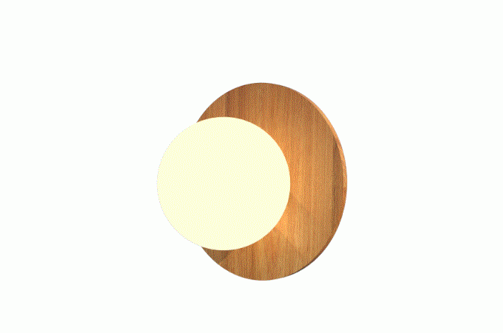 Arandela Fox Lustres Orb Madeira e Vidro 1L G9 Ø300x130mm AR81