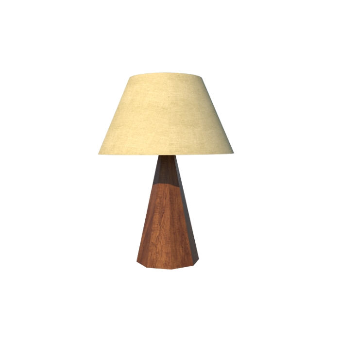 Abajur Fox Lustres Facetado Madeira 1L E27 Ø400x580mm 5315
