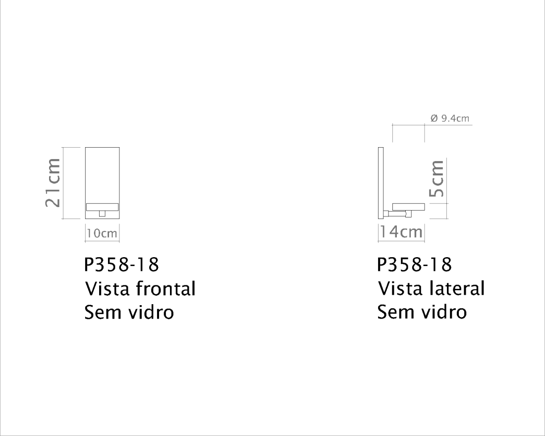 Arandela Golden Art Tubo de Vidro Ø90x310mm 1L E27 340mm P358-31PI
