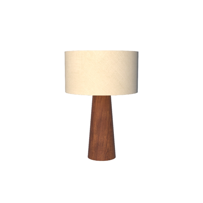 Abajur Fox Lustres Cônico Madeira 1L E27 Ø400x580mm 5318
