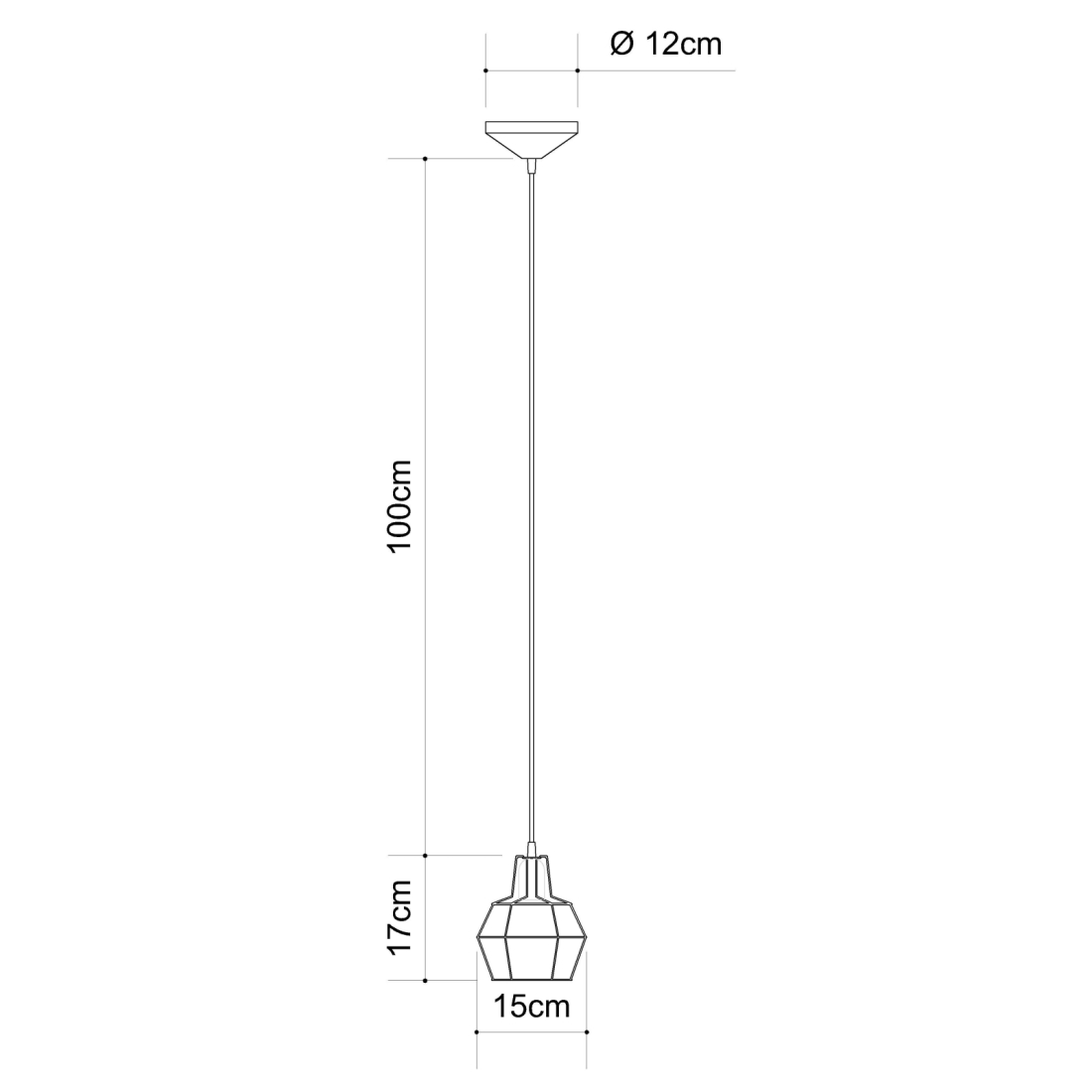 Pendente Golden Art Pucon Aramado 1L E27 170mm T203-1PI